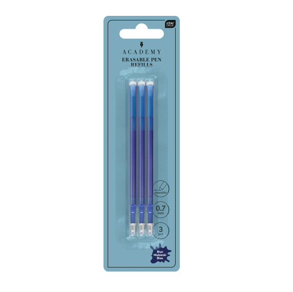 Fountain pen refill Interdruk 3pcs - 0.7 blue erasable