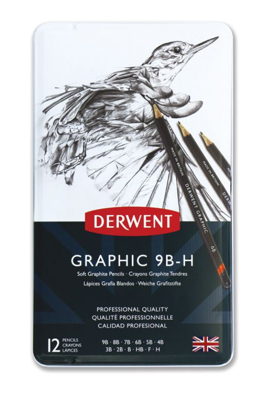 Lyijykynät 12 kpl Derwent - 9B-H