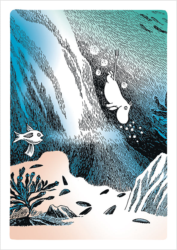 Postcard Moomin - Diving