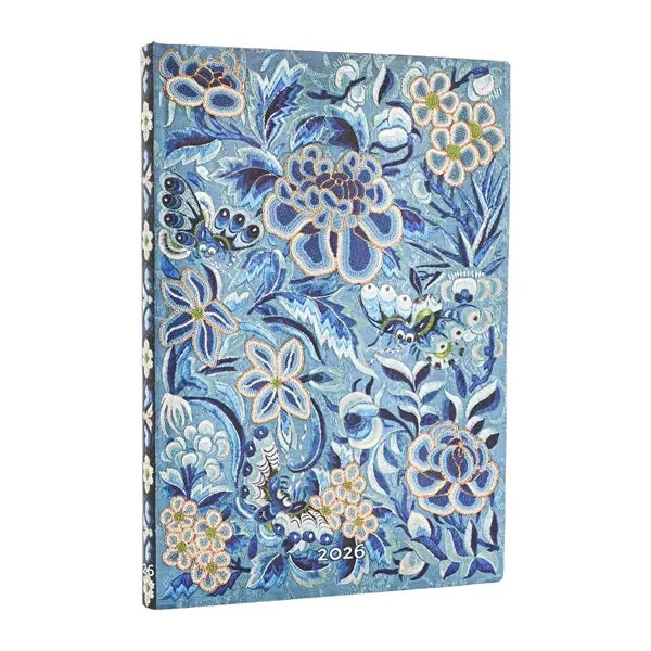 Weekly diary 12 months 2026 Paperblanks - Blue Willow, Flexi Midi