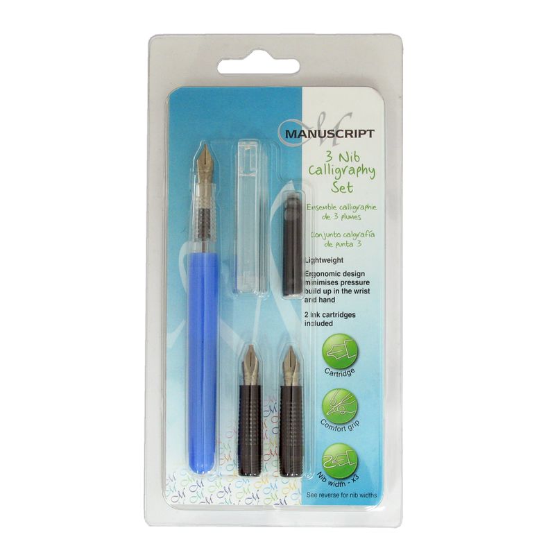 Mustekynä ja 3 erilaista terää Calligraphy - Set 3