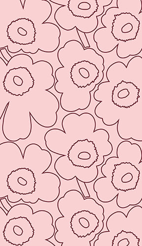 2-osainen kortti Marimekko - Piirtounikko vaaleanpunainen