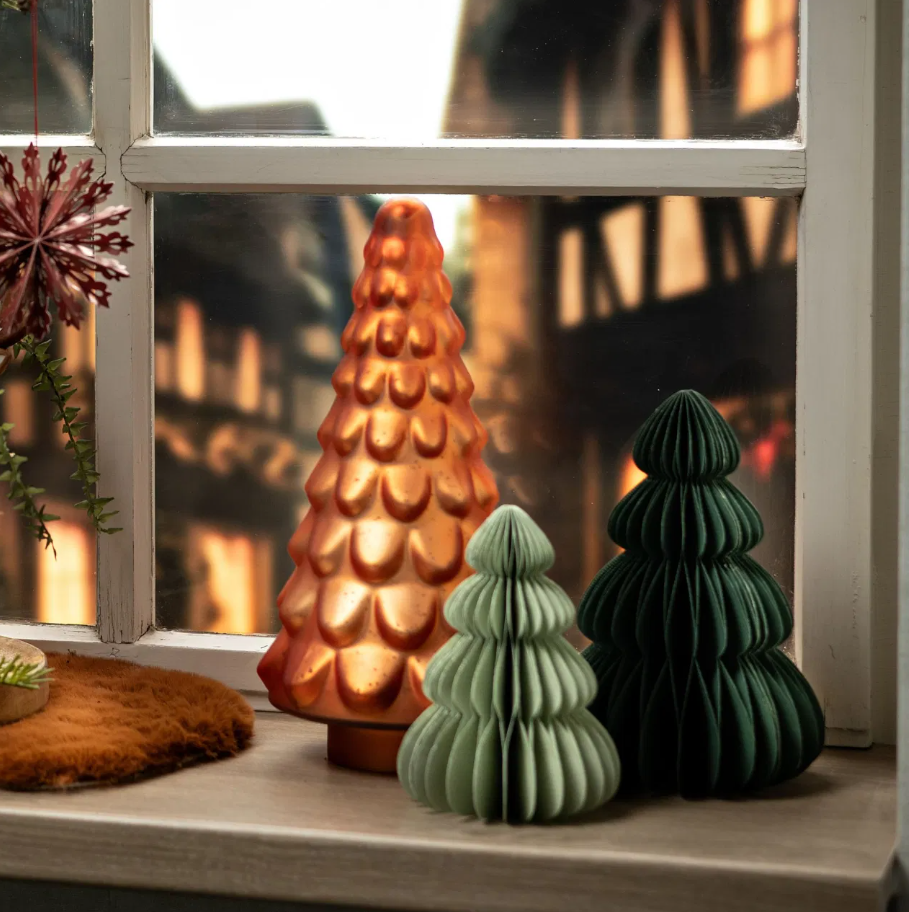 Christmas decoration Wurm - Honeycomb Christmas tree green, small