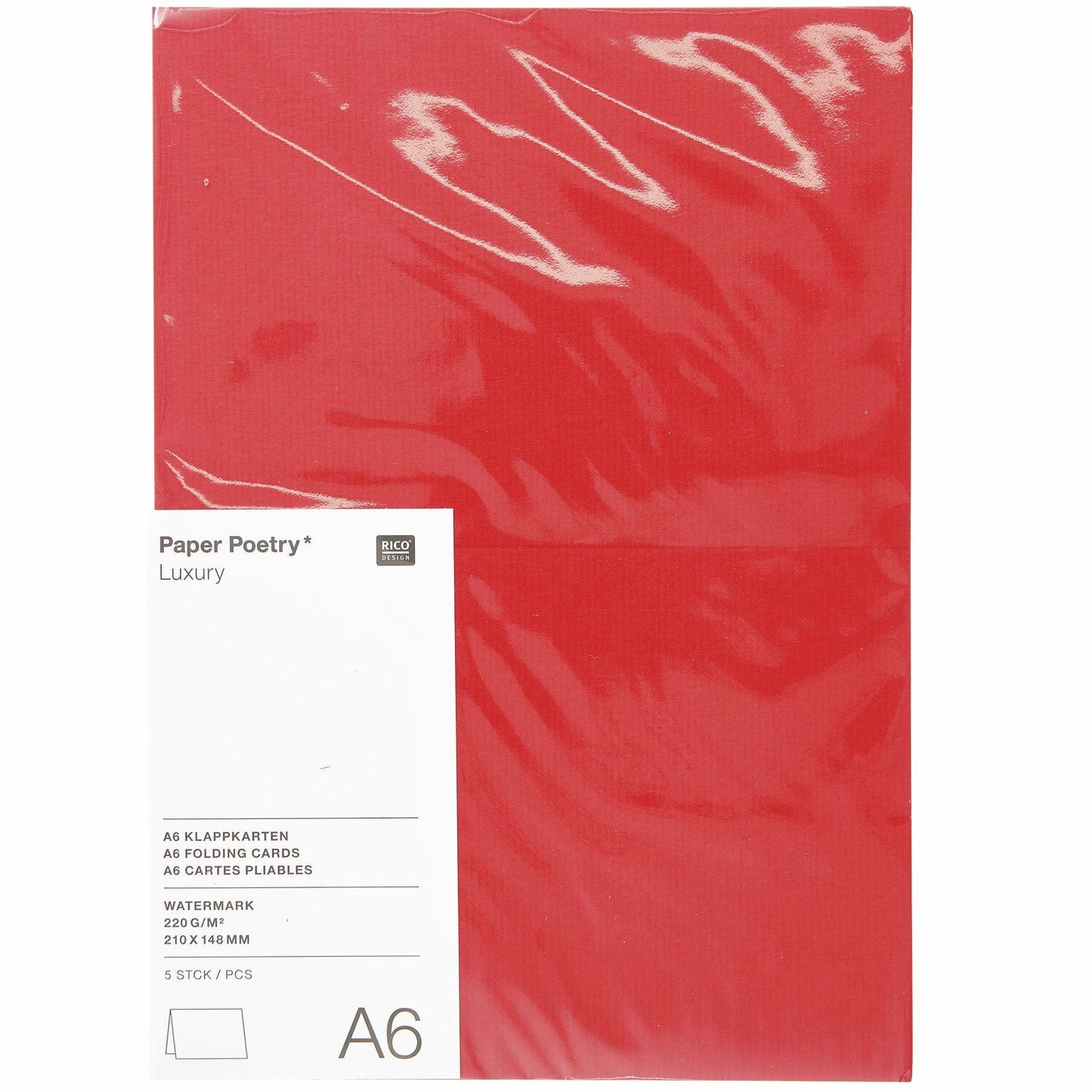 Envelope C6 Rico Design - Red, 5pcs