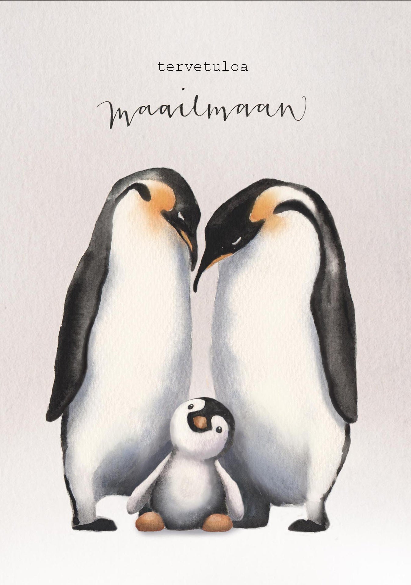 2-part card Henna Adel - Penguin family, welcome to the world