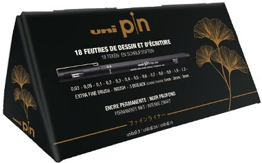 Fibre-Tip Pen Uni Pin - 18pc Gift Box