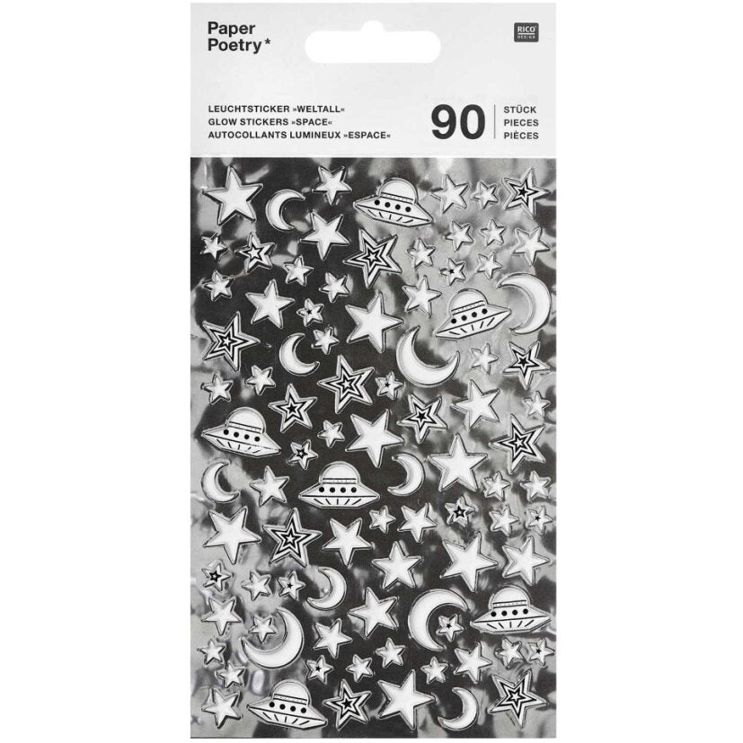 Sticker set Paper Poetry - Space, glow in the dark