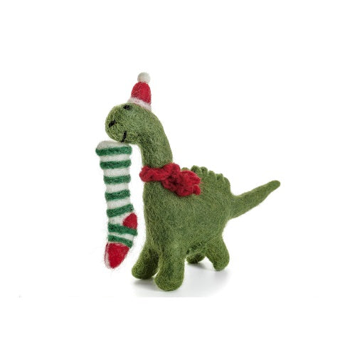 Felt decoration Amica - Dinosaur and Christmas stocking