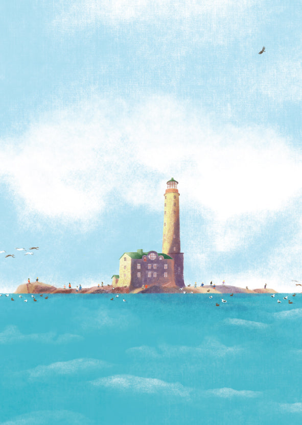 Postcard Polka Paper - Lighthouse