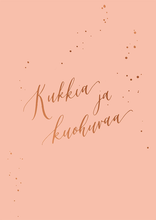 Postcard Kaligrafiastudio - Flowers and sparkling