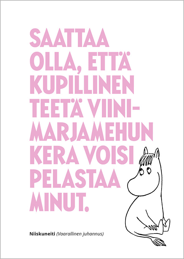 Postcard letterpress Moomin - Grape juice