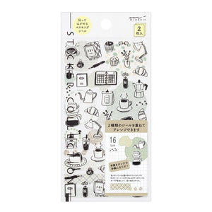 Sticker Set Midori - Monotone Cafe