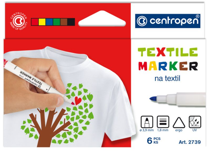 Centropen Textile textile marker 6 colors