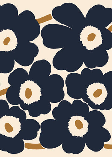Postikortti Marimekko - Unikko musta-beige