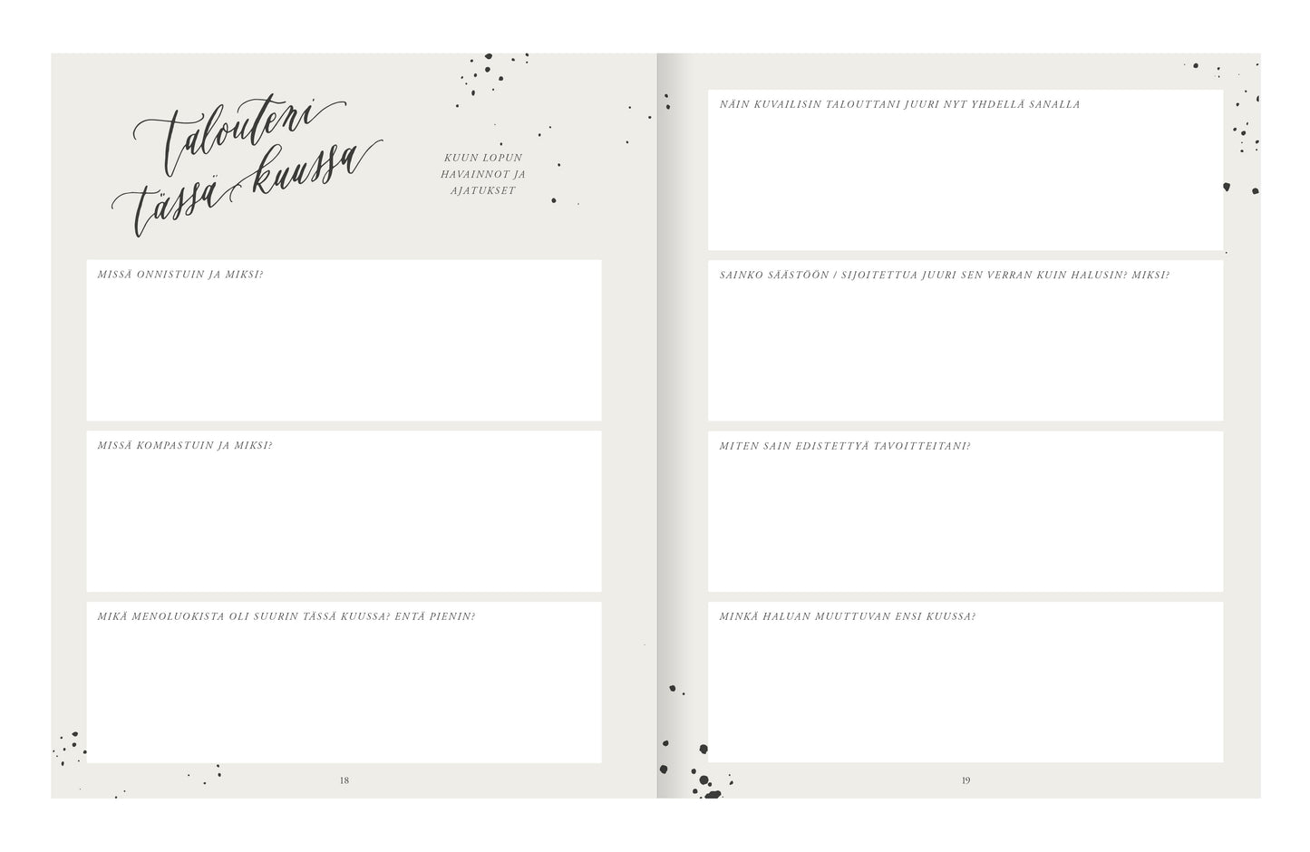 Budget diary Kalligrafiastudio - For a good day