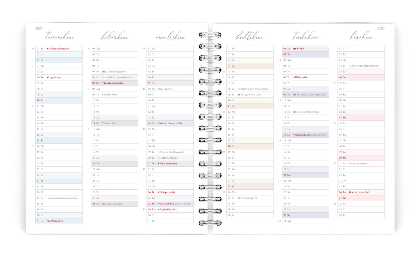 Viikkopäivyri 19x23 cm 2027 Putinki Life Planner