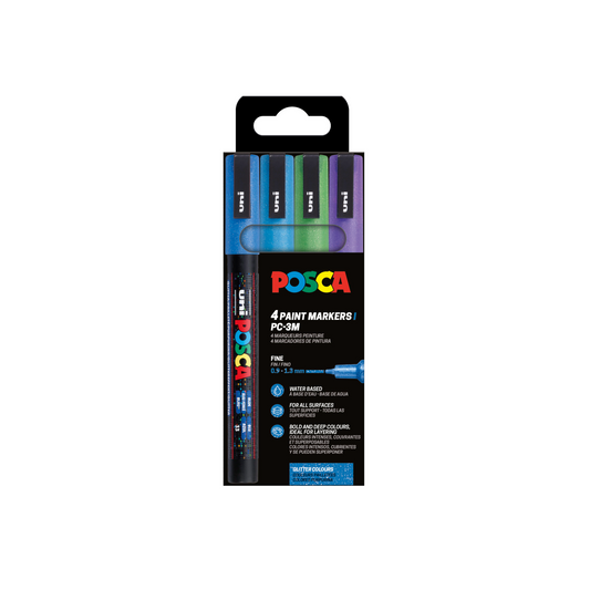 Maalitussit 4kpl Posca PC-3M - Viileät sävyt