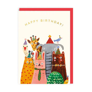 2-osainen kortti Ohh Deer - Happy Birthday! Animals