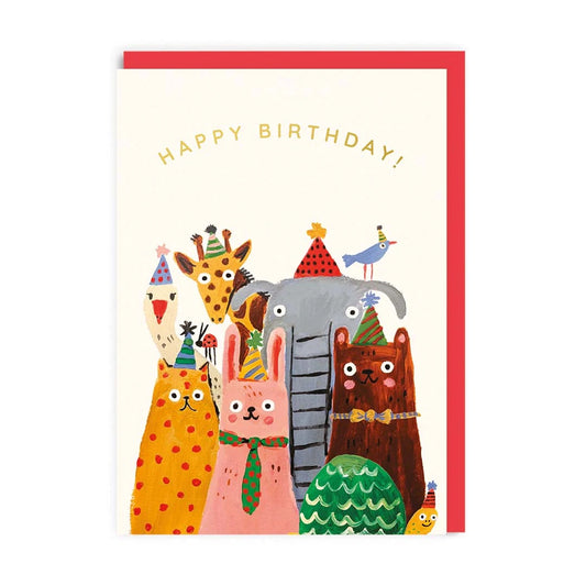 2-osainen kortti Ohh Deer - Happy Birthday! Animals