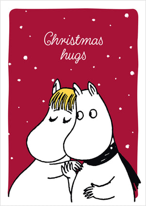 Christmas card Moomin - Christmas hugs, Moomin troll and Snorkmaiden