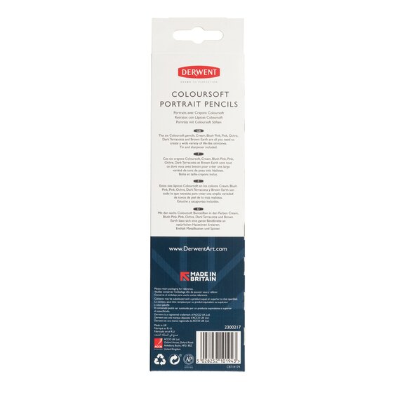 Coloured pencil assortment 6 pcs Derwent - Coloursoft Skintones