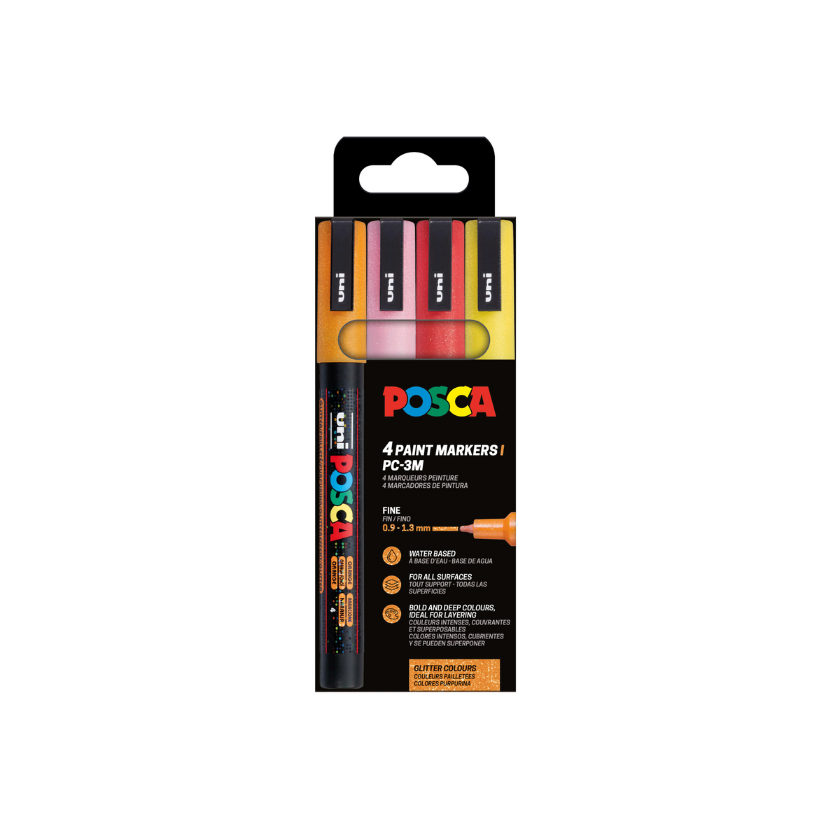 Paint Markers 4pcs Posca PC-3M - Warm Tones