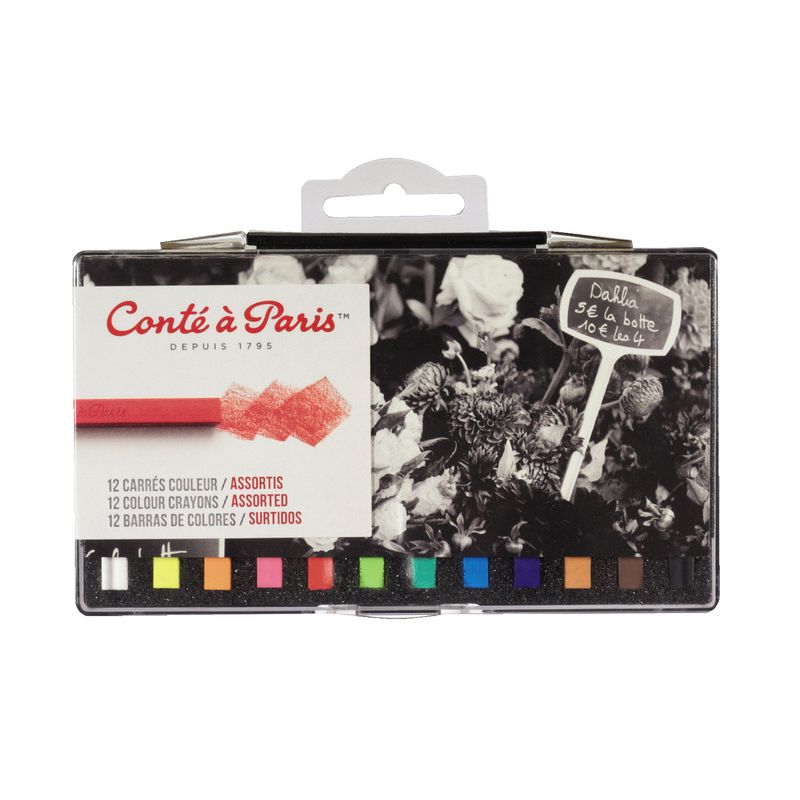 Plastic Case Pastel Set 12 CAP Carres Pastel Set