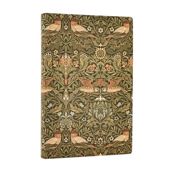 Viikkopäivyri 12kk 2026 Paperblanks - Morris Birds, Flexi Mini