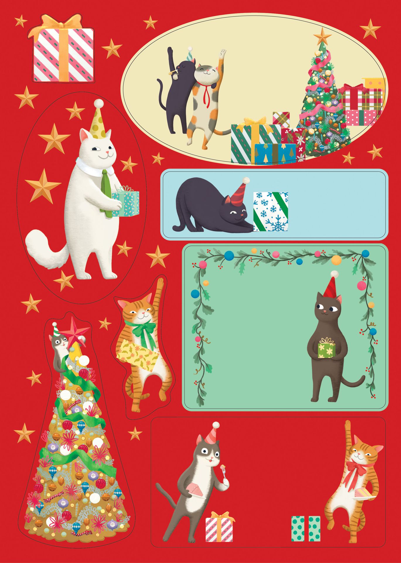 Christmas package labels Roger la Borde - Miaow factor