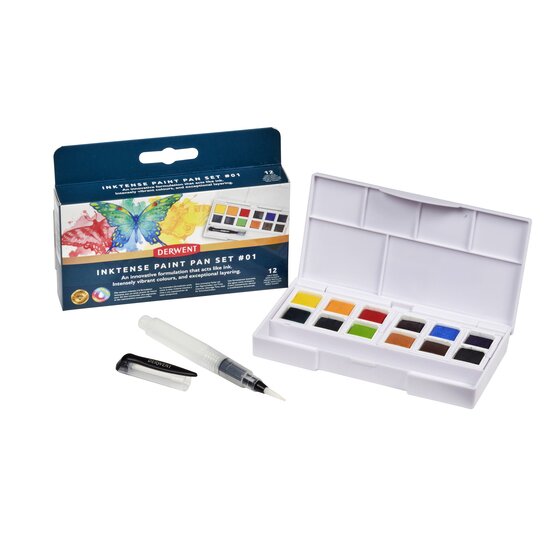 Akvarellivärit 12 nappia Derwent - Inktense Set 01