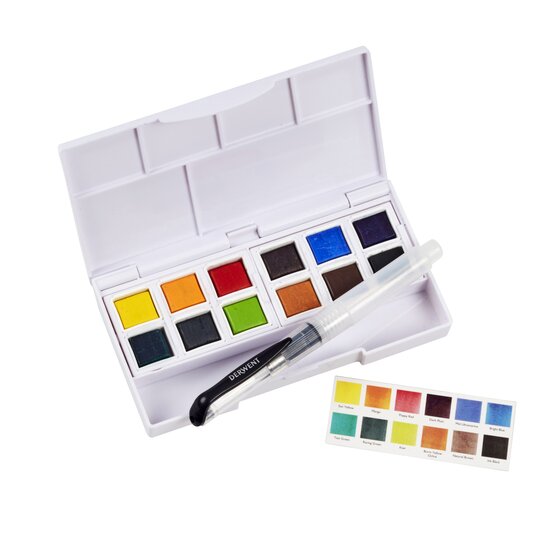 Akvarellivärit 12 nappia Derwent - Inktense Set 01