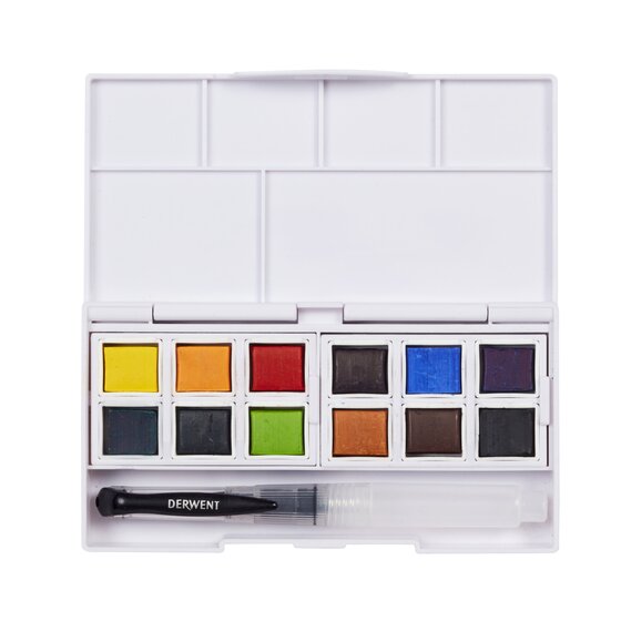 Akvarellivärit 12 nappia Derwent - Inktense Set 01