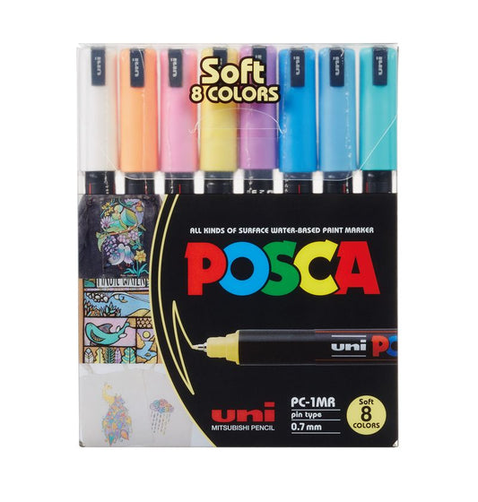 Maalitussit 8kpl Posca PC-1MR - Pastellivärit