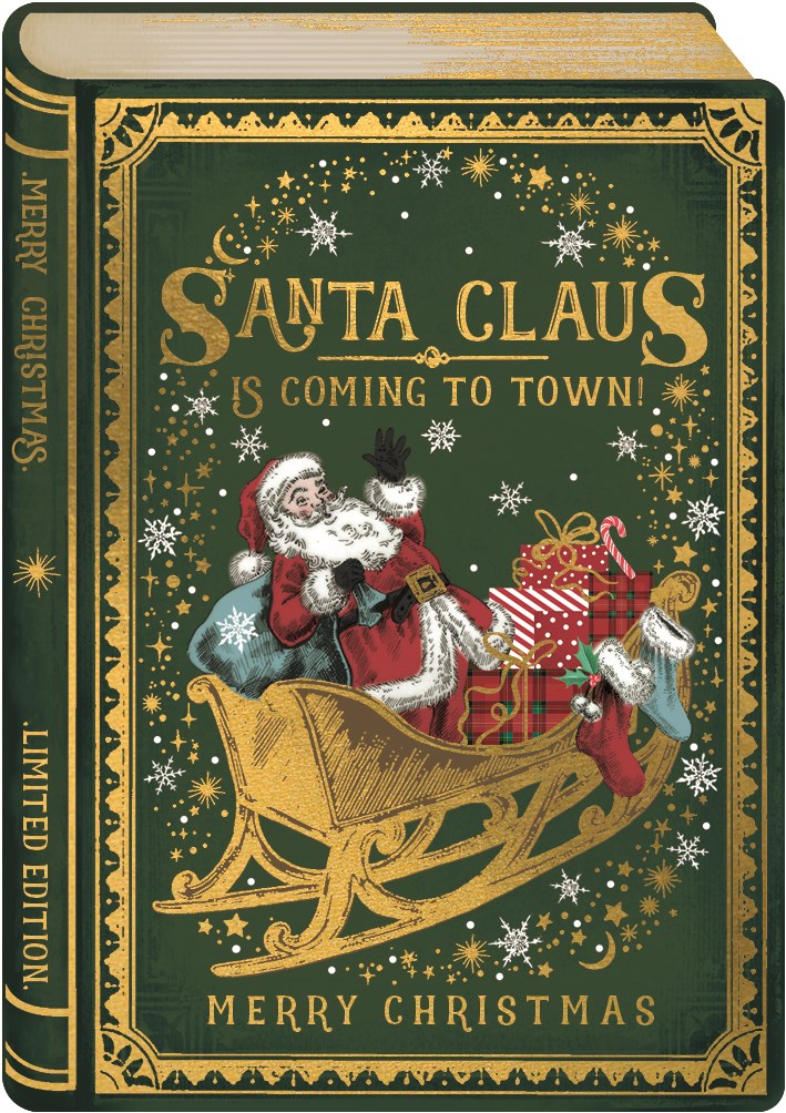 2-osainen joulukortti Storybook - Santa Claus