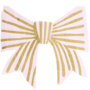 Napkin 20 pcs Rico Design - Striped bow set pink