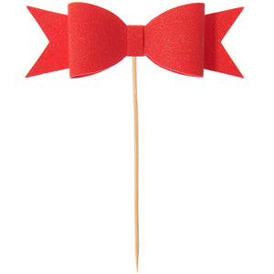 Cocktail sticks 6 pcs Rico Design - Bow red