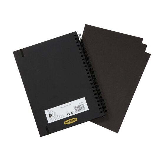 Sketchbook A4 Derwent - Black Book 200g, black paper