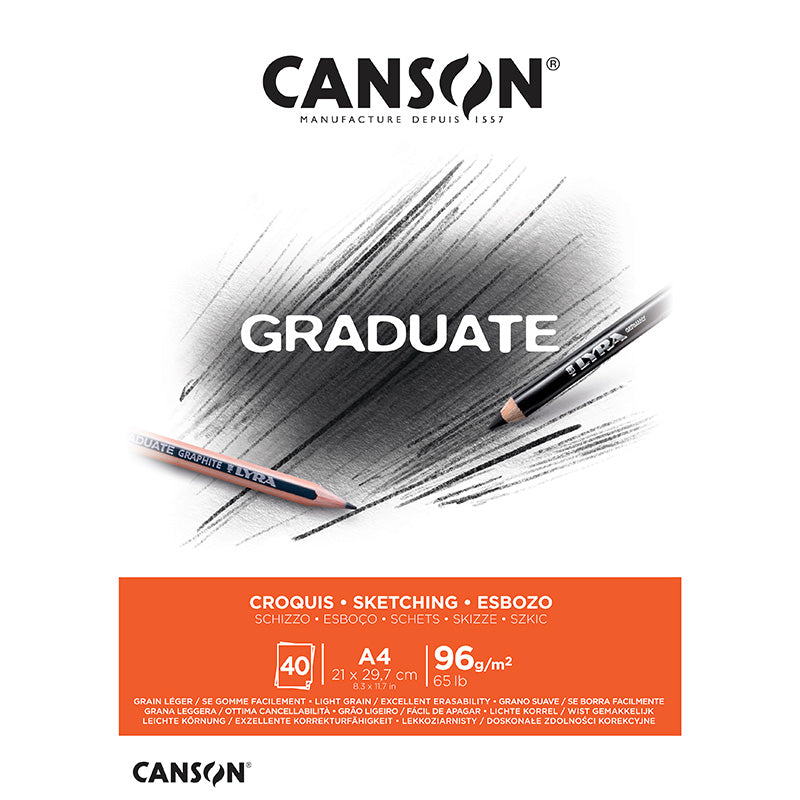 Luonnoslehtiö A4 96g Canson Graduate Sketch
