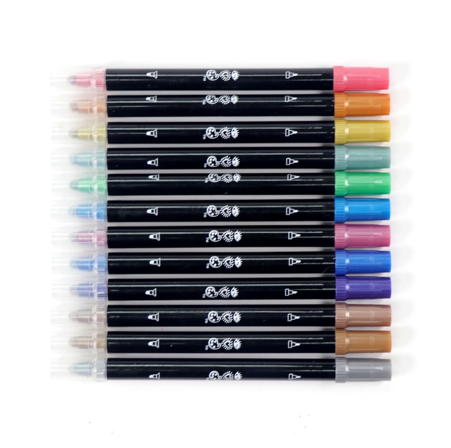 Acrylic Marker Set Double-ended iHeart 12 pcs - Metallic