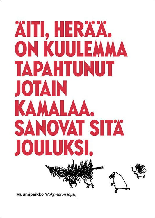 Postikortti kohopaino Muumi - Jotain kamalaa