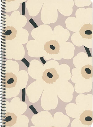 Spiral notebook A5 Marimekko - Unikko grey-black