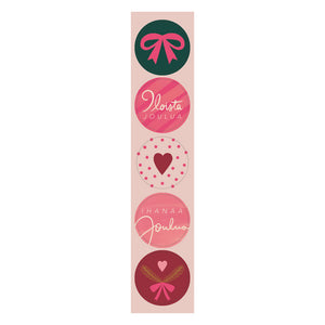 Round Christmas stickers Putinki Letters