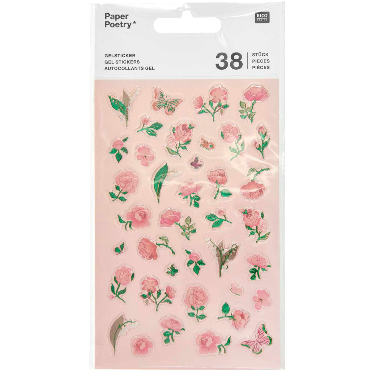Sticker set Paper Poetry - Gel stickers, La Vie en Rose