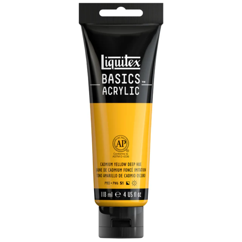 Liquitex Basics 118ml Acrylic Color - 163 Cadmium Yellow Deep Hue