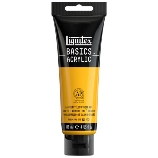Liquitex Basics 118ml Acrylic Color - 163 Cadmium Yellow Deep Hue