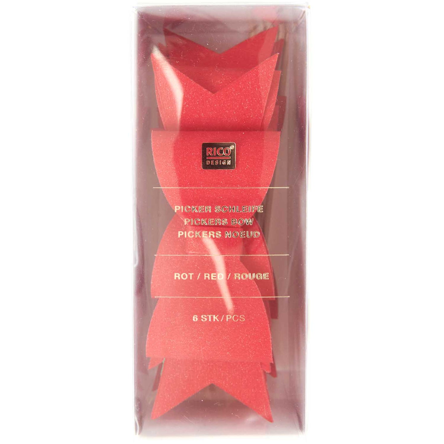 Cocktail sticks 6 pcs Rico Design - Bow red