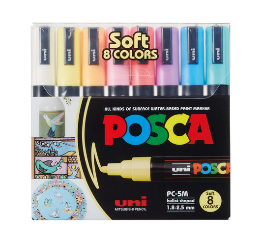 Maalitussit 8 kpl Posca PC-5M - Pastellivärit