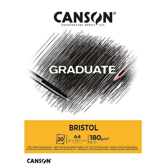 Piirustuslehtiö A4 Canson Graduate - Bristol, erikoisvalkoinen