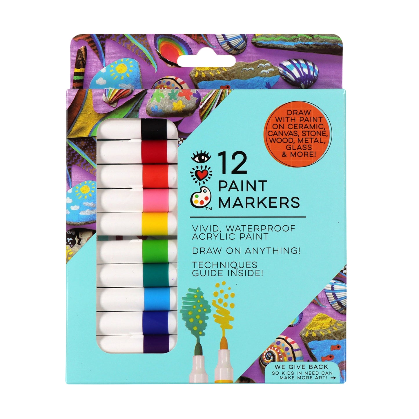 iHeart Acrylic Marker Assortment 12 pcs - Basic Tones