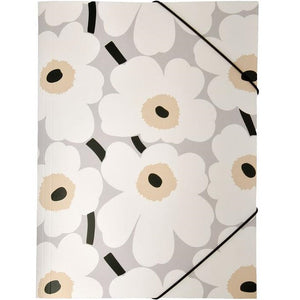 Kulmalukkokansio Marimekko Unikko harmaamusta